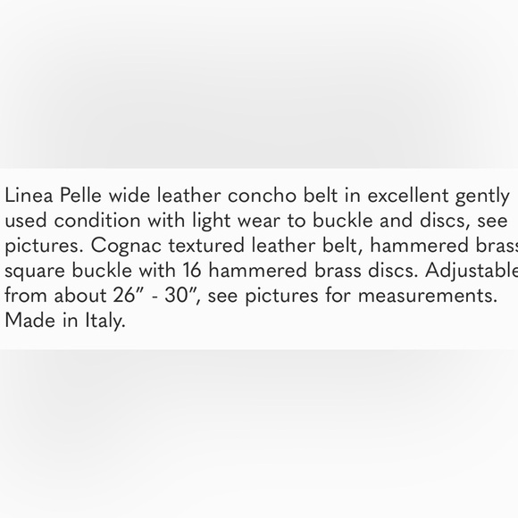 Linea Pelle Cognac Wide Leather Belt With Brass Conchos main image 4